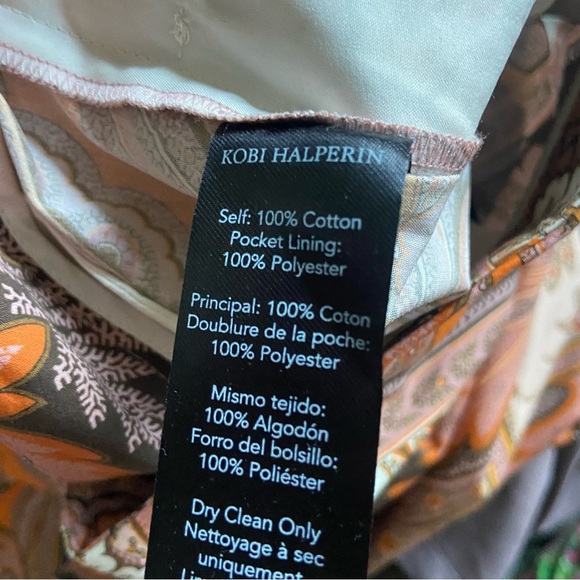 Kobi Halperin Laura Print Cropped Pant 100% Cotton Sz 6 NEW Retro - Picture 2 of 3